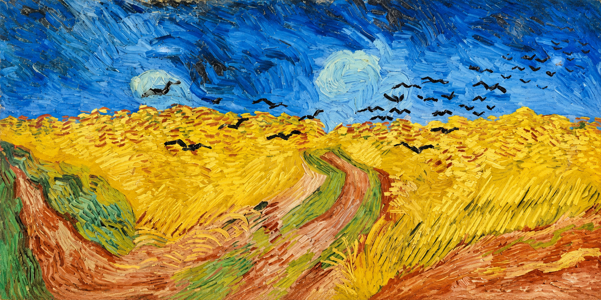Wheatfield with Crows