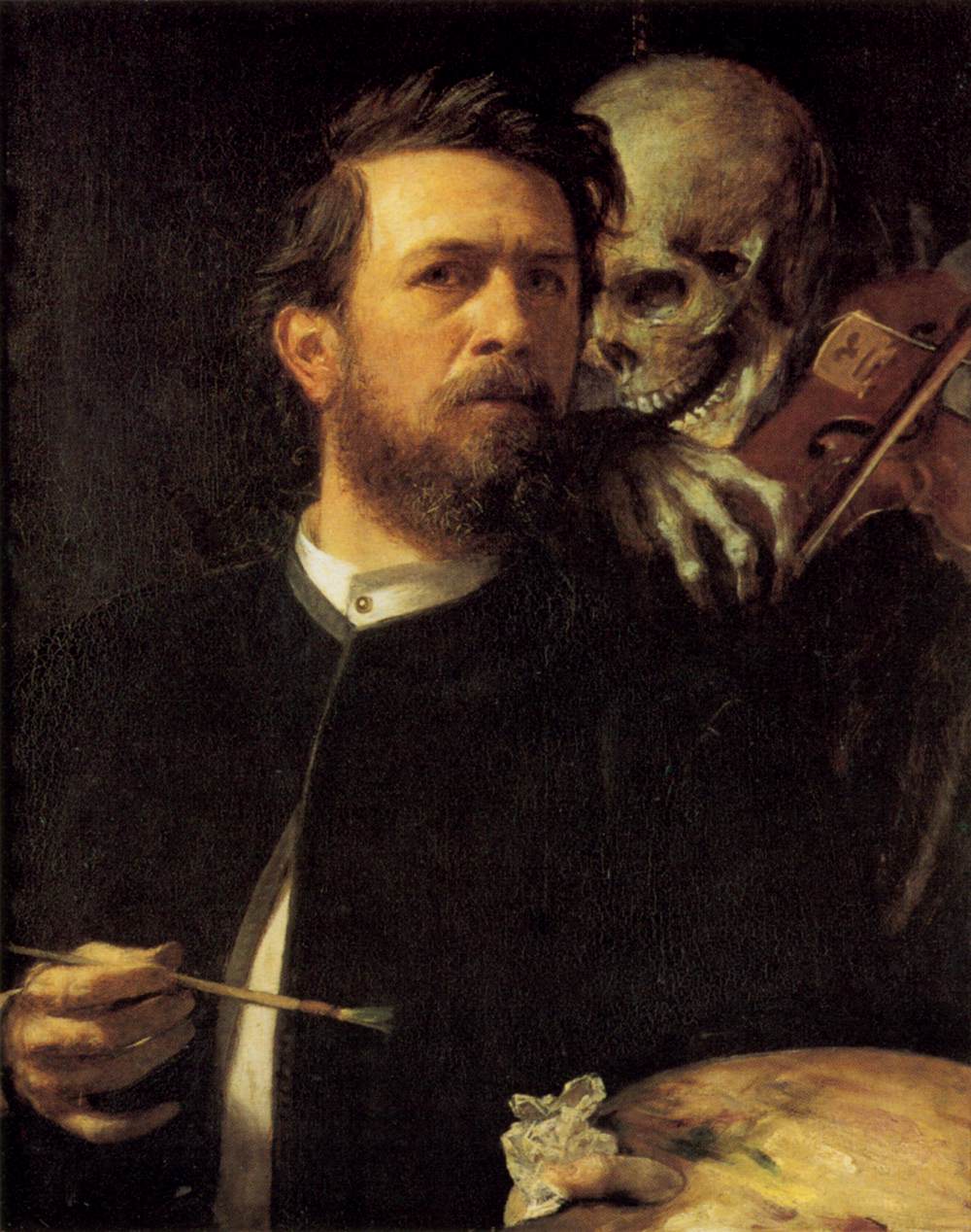 Self-Portrait with Death Playing the Fiddle